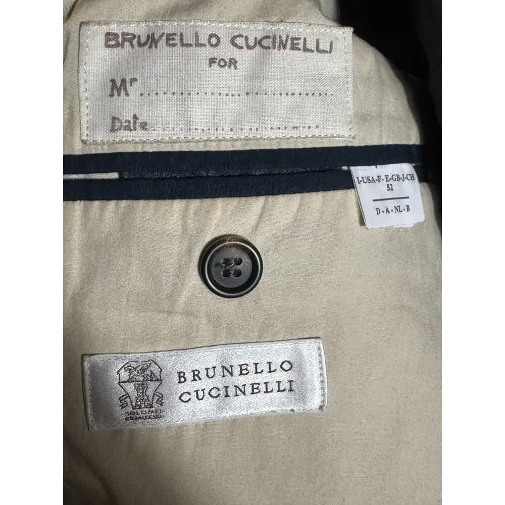 Brunello Cucinelli Hybrid Gray Cashmere Blazer w Nylon Vest Davos 52